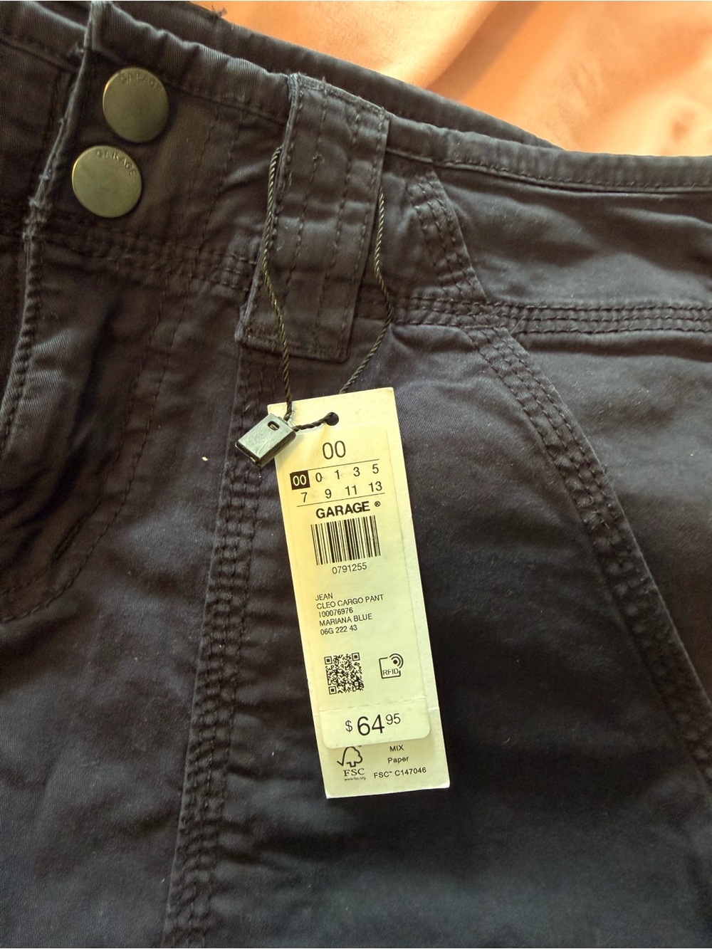 Garage Cleo Navy Cargo Pants - Picture 7 of 8